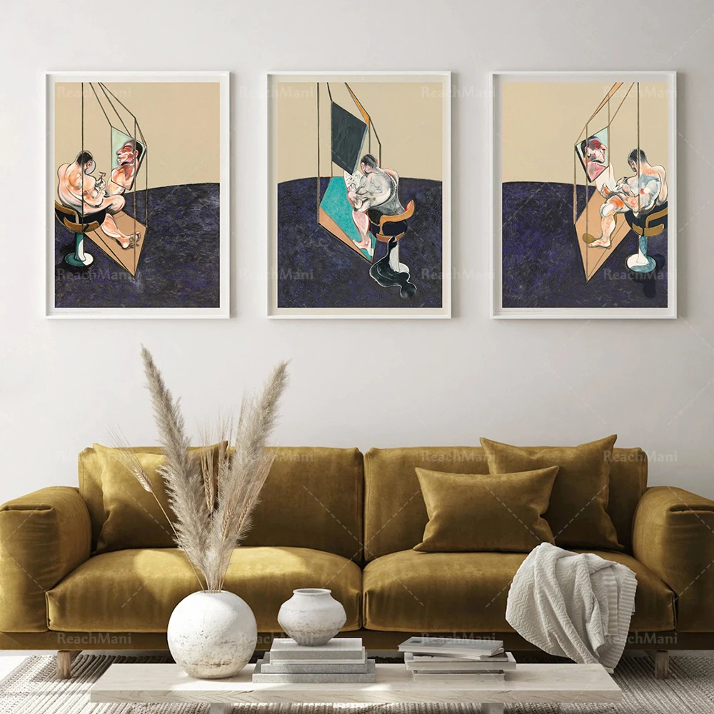 

Francis Bacon Triptych Poster, Crucifixion, Retro Wall Art Decoration, Bacon Prints, Surrealism Art Prints Decoration Poster Uni