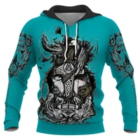 viking tattoo bear eagle wolf 3d printed hoodies fashion pullover men for women sweatshirts hip hop sweater cosplay costumes 03