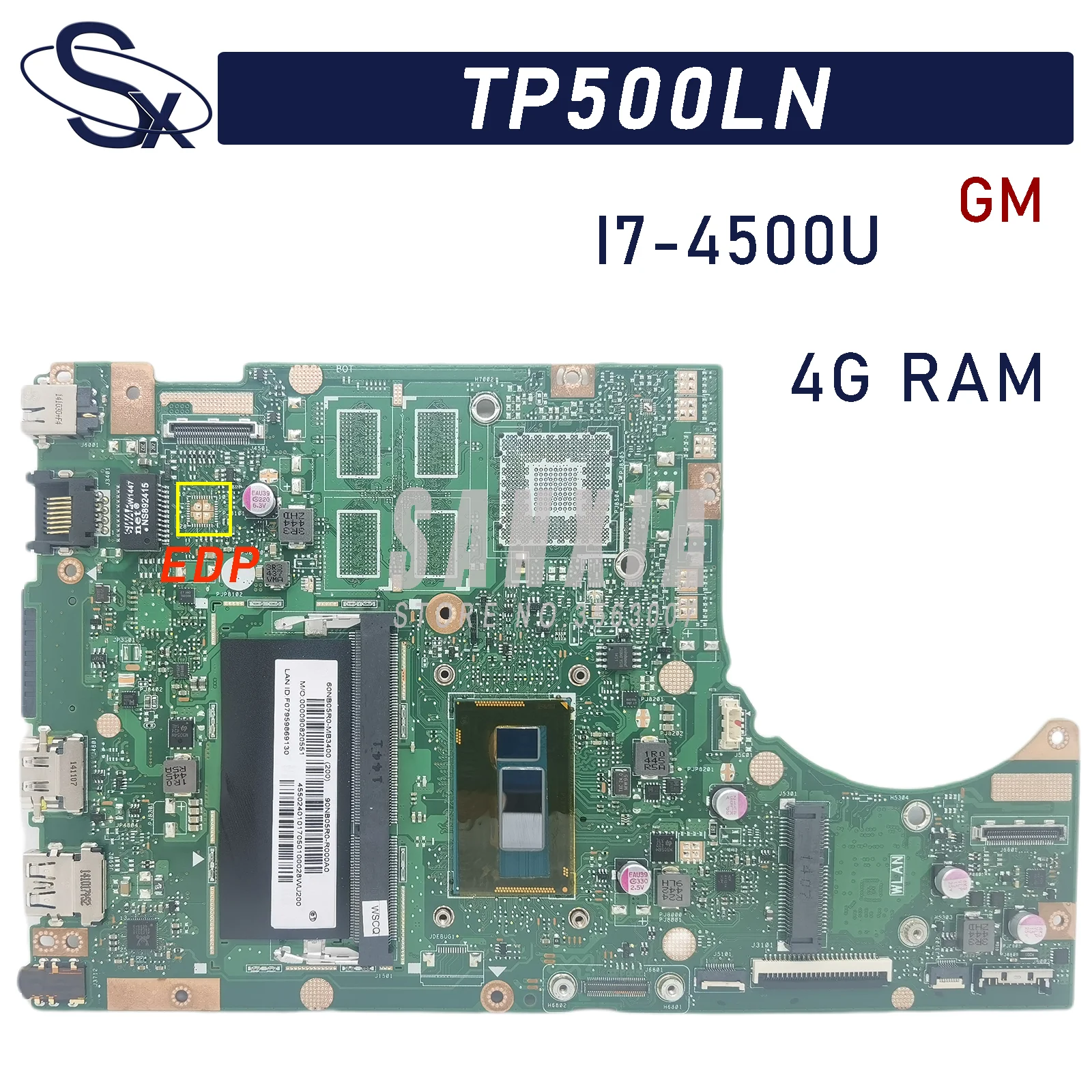 

KEFU TP500LN подходит для ASUS TP500LA TP500LD TP500L, материнская плата для ноутбука, 4 Гб оперативной памяти, Φ/4510U (EDP) 100%, тест ОК