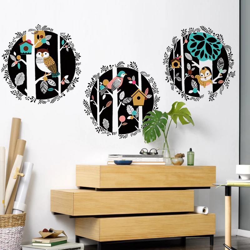 Креативные настенные наклейки в скандинавском стиле с птицами домашний декор
