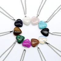 carnelian necklace heart gemstone natural quartz crystal healing chakra stone pendant necklace fashion women jewelry