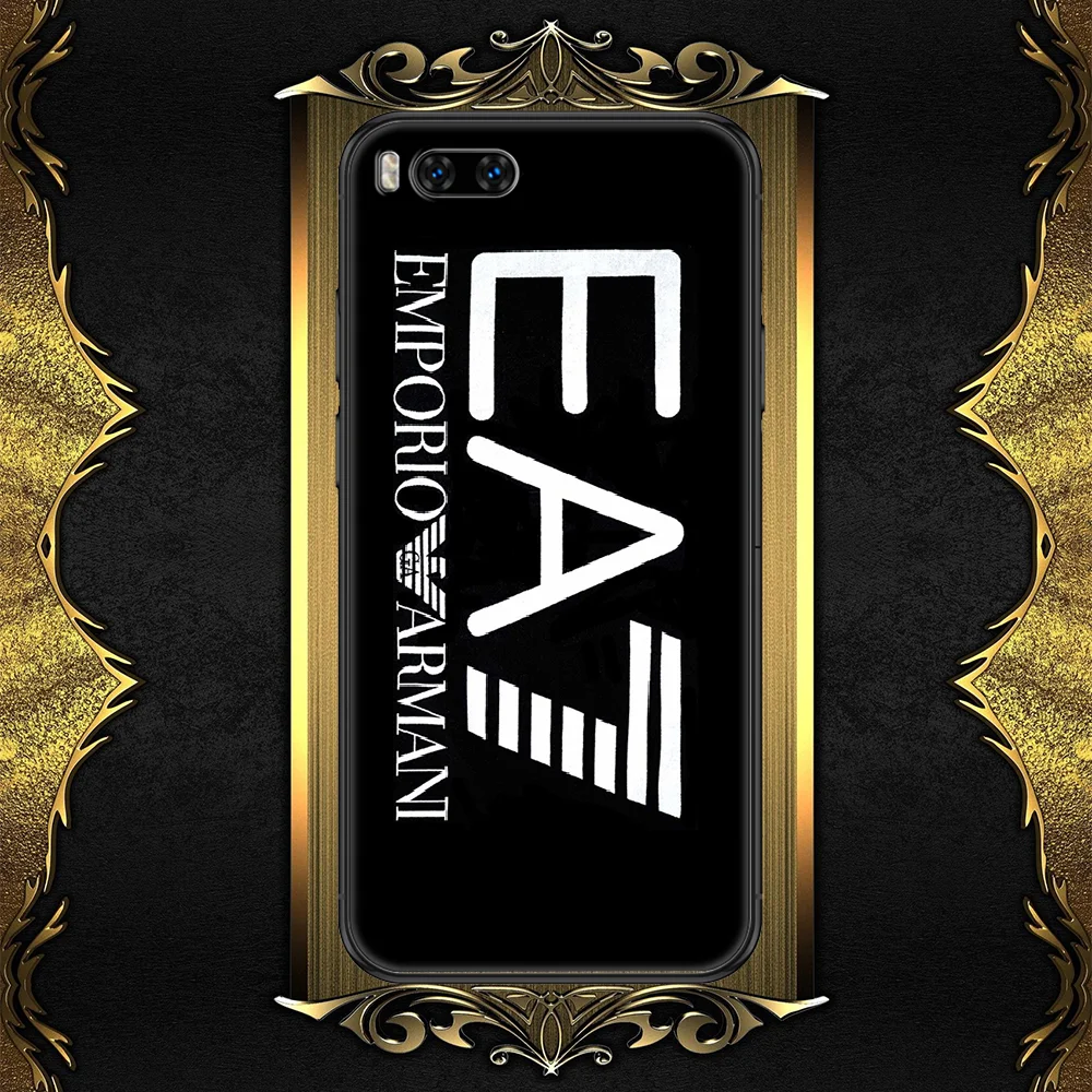 

Italian brands EA7 Phone case For Xiaomi Mi Max Note 3 A2 A3 8 9 9T 10 Lite Pro Ultra black fashion bumper pretty hoesjes trend