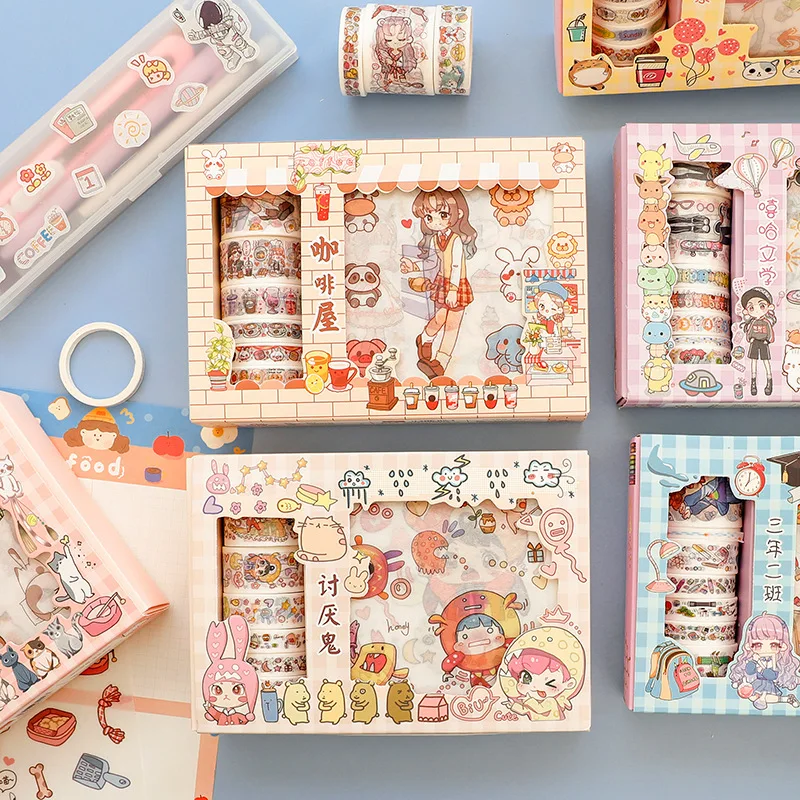 

Kawaii набор декоративного скотча Васи стильная футболка с изображением персонажей видеоигр Скрапбукинг декоративный Скотч для монтажа свет...