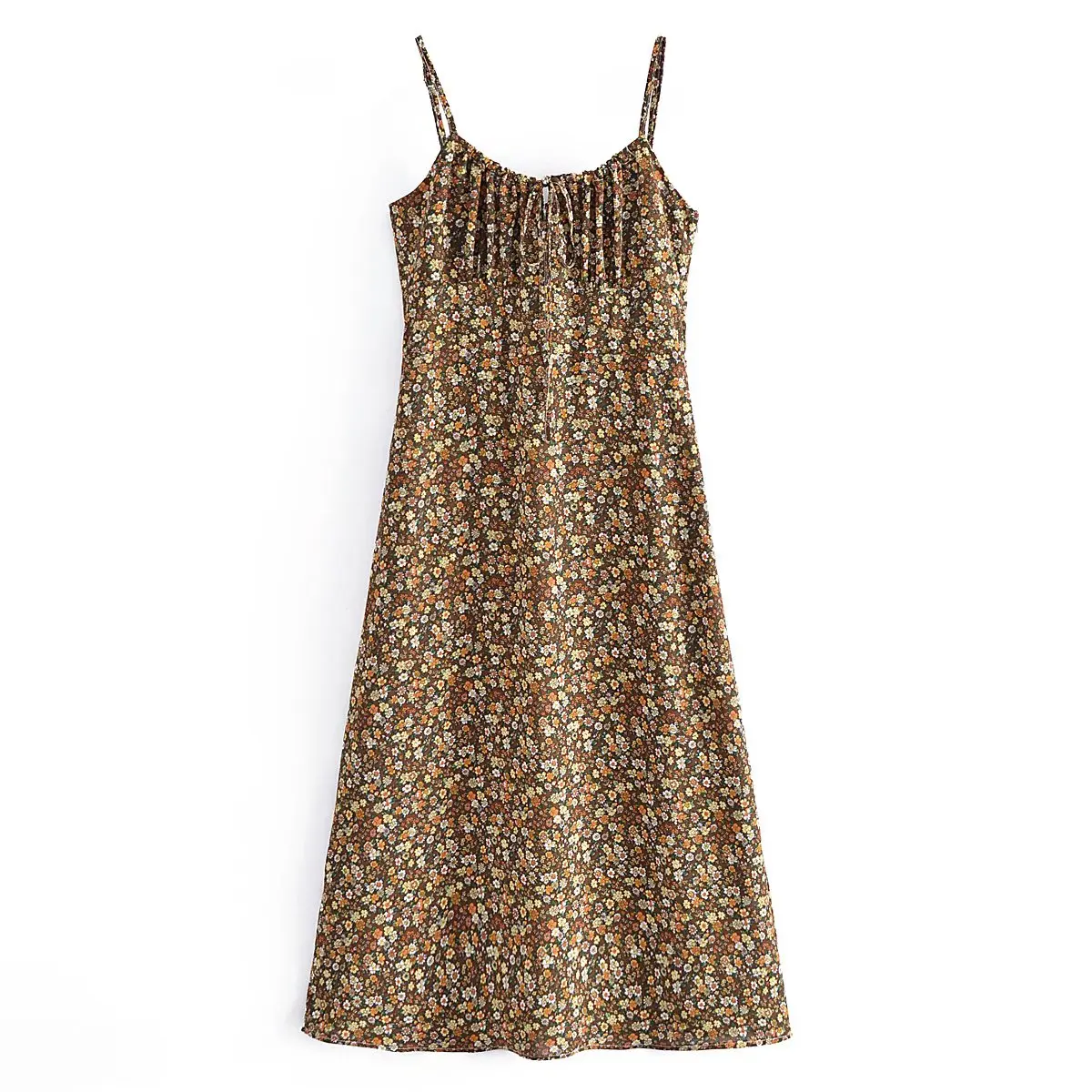 

2022 Vrouwen Zomer Jurk Fashion Bloemen Midi Jurken Geplooide Vrouwelijke Casual Strand Jurk