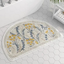 Flocking Bath Mat Anti Slip Absorbent Bathroom Carpet Strong Water Absorption Floor Area Rugs For Shower Room Home Door Mats