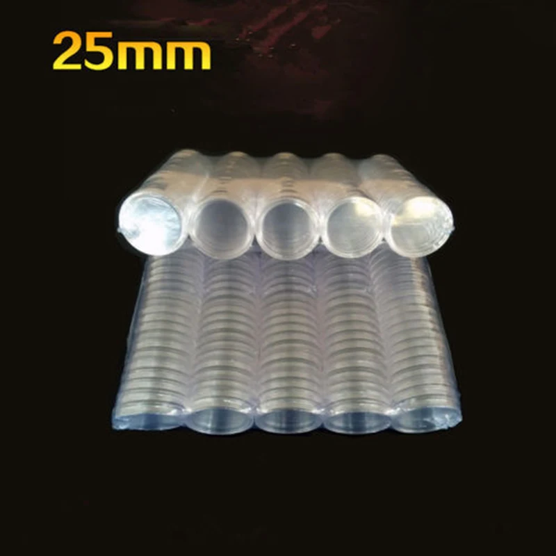 Пластиковый прозрачный круглый держатель для монет 25 мм 100 шт. | Дом и сад