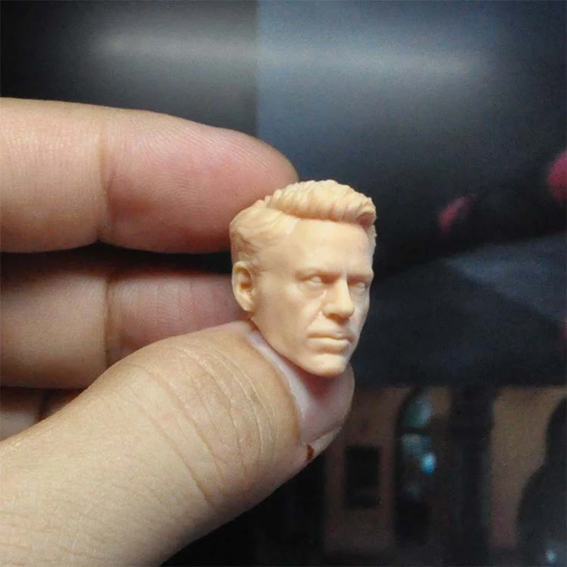 

Unpaint 1/12 Scale Blank Tony Stark Head Sculpt for 6inch Action Figure Toy Model ml shf mafex