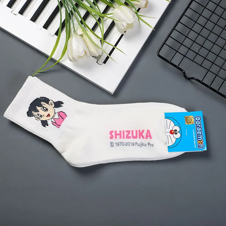 5 Dorami Doraemon носки с символикой аниме Nobita Nobi Minamoto Shizuka Konta Takeshi милые забавные женские весенние удобные белые хлопковые корейский носок - Цвет: 5