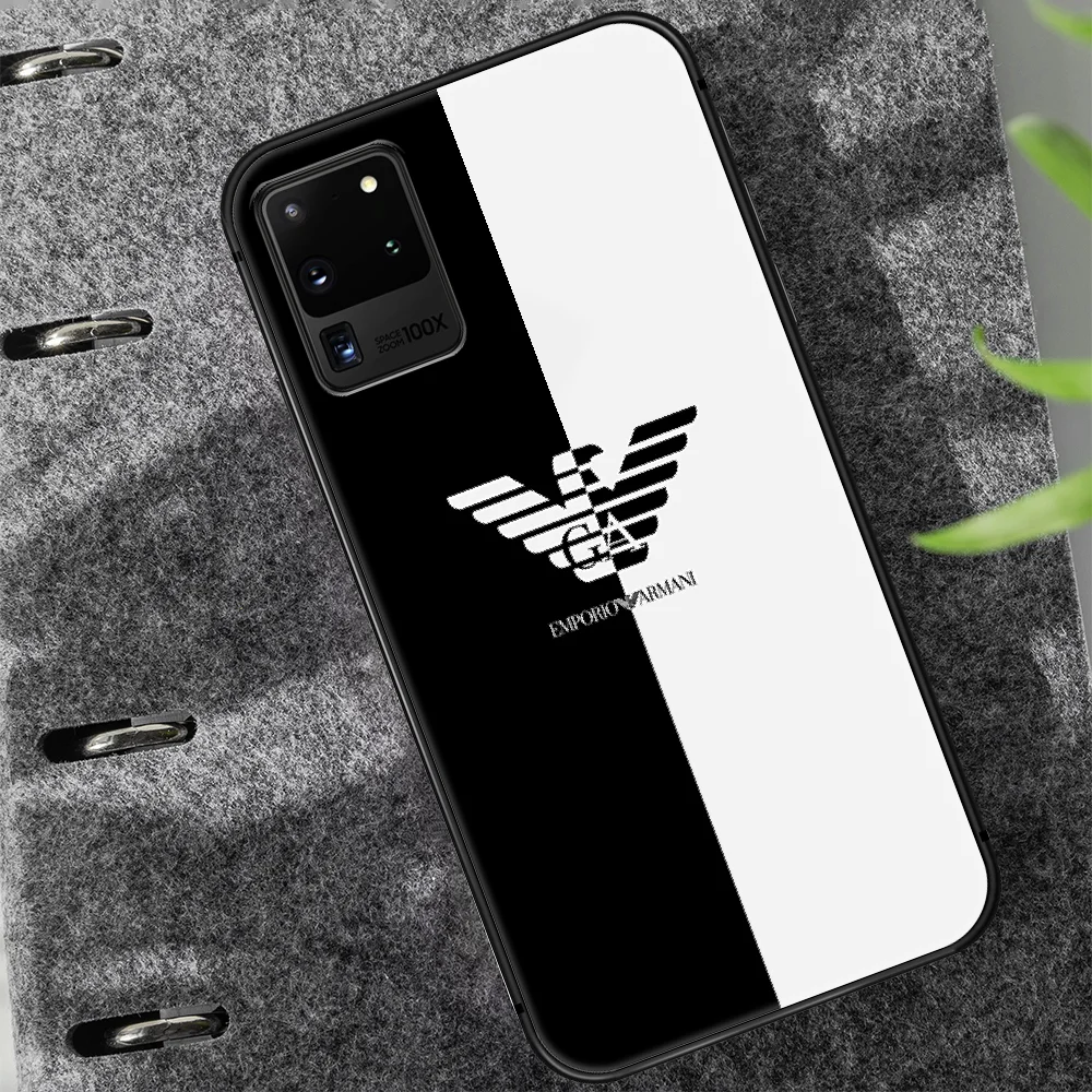 

Luxury Italian Brand Phone Case Cover Hull For Samsung Galaxy S 7 8 9 10 e 20 FE edge uitra plus Note 9 10 20 black Waterproof