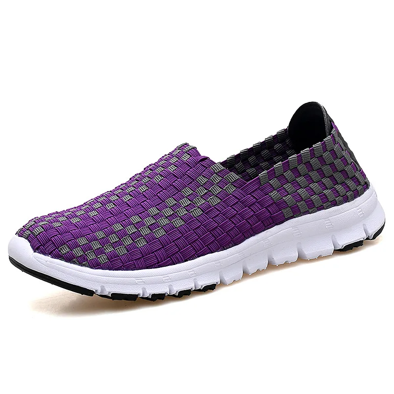 

2020 New Woven Shoes 2020 Summer Breathable Handmade Shoes Fashion Comfortable Women Flats Casual Sneakers Sandals