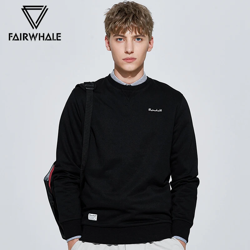 

Fairwhale 2020 весна/осень новые мужские модные толстовки мужские черные толстовки с круглым вырезом для влюбленных Повседневный Топ