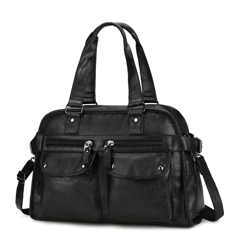

Men Travel Duffle Bags Waterproof Large Capacity PU Leather Luggage Handbag Men's Shoulder Weekend Travelling Bags Men Tote Bag