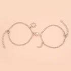 2 шт.компл. браслет из нержавеющей стали с изображением Солнца и Луны