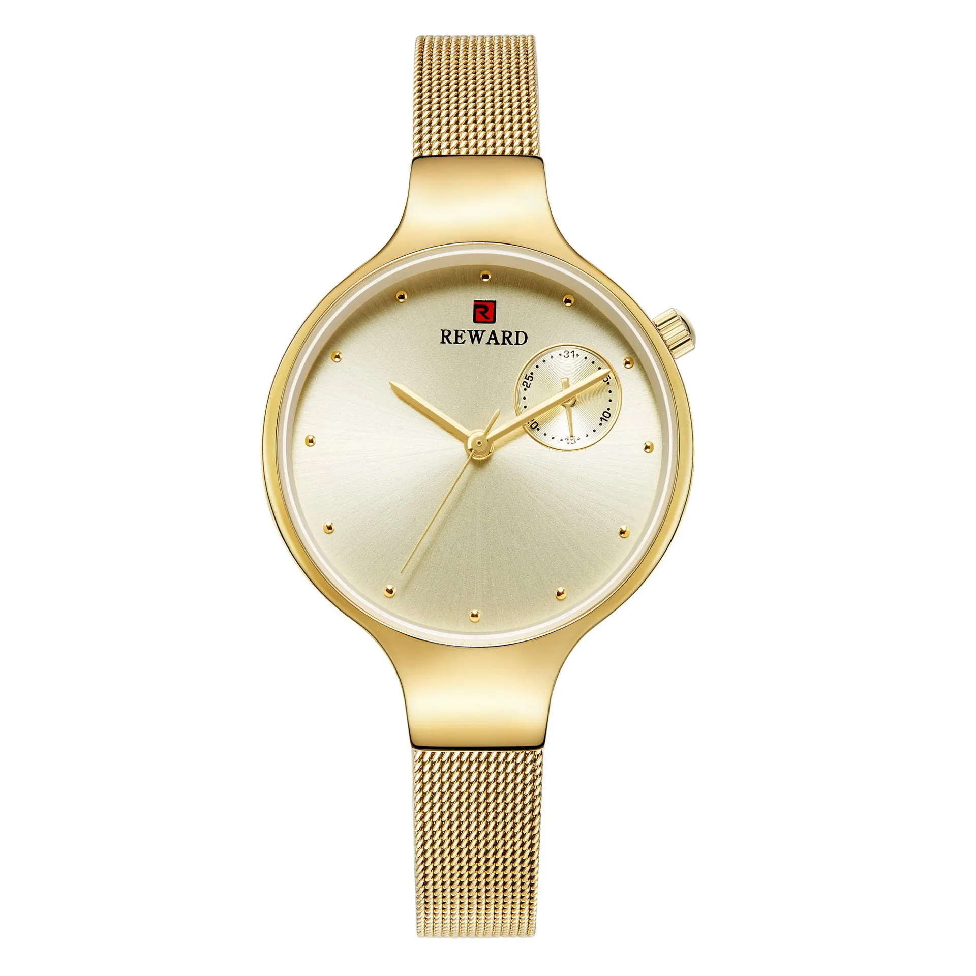 

Fashion Women's Watch Calendar Steel belt Casual Women gold Wrist Watch Leather Rhinestone Designer Ladies Clock Simple Dress