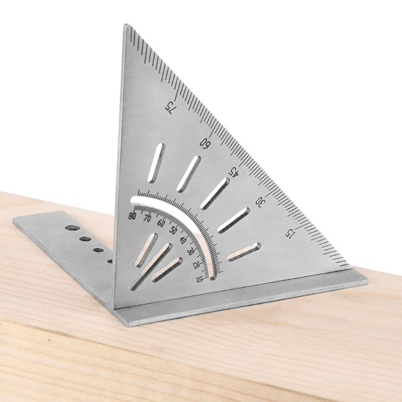 

Stainless Triangle Ruler Standard Rectangular Drawing Marking Tool for Carpenters Use efficient, practical home improvement tool