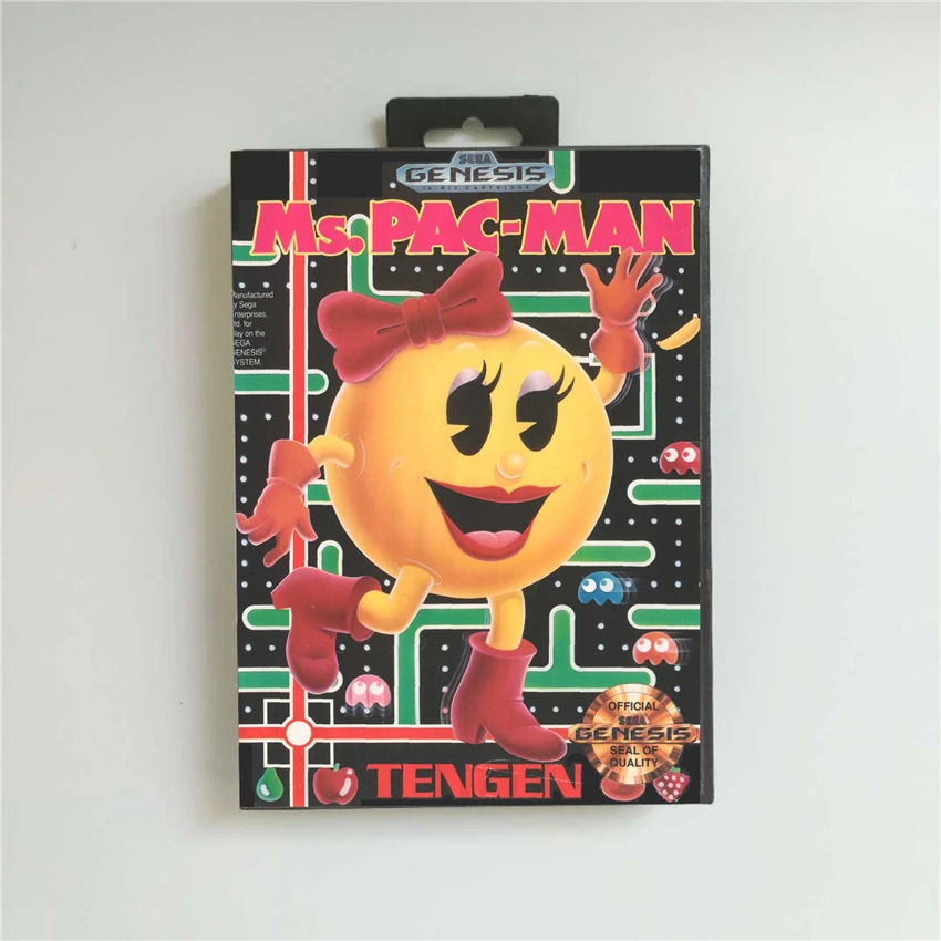 

Игровая приставка Ms. Pac-Man, крышка США, 16 бит, MD, для Sega Megadrive Genesis