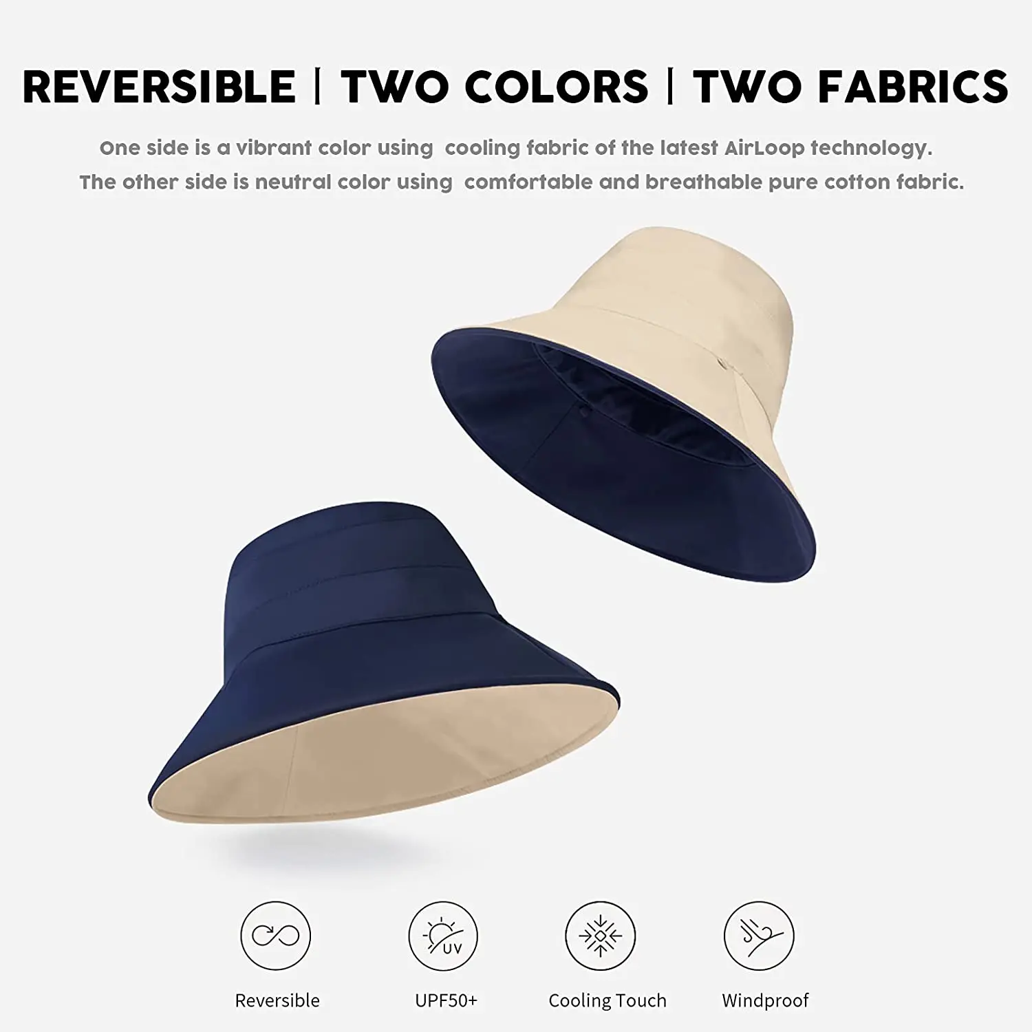 Шляпа от солнца Двусторонняя женская шелковая Панама сертифицированная UPF 50 + с