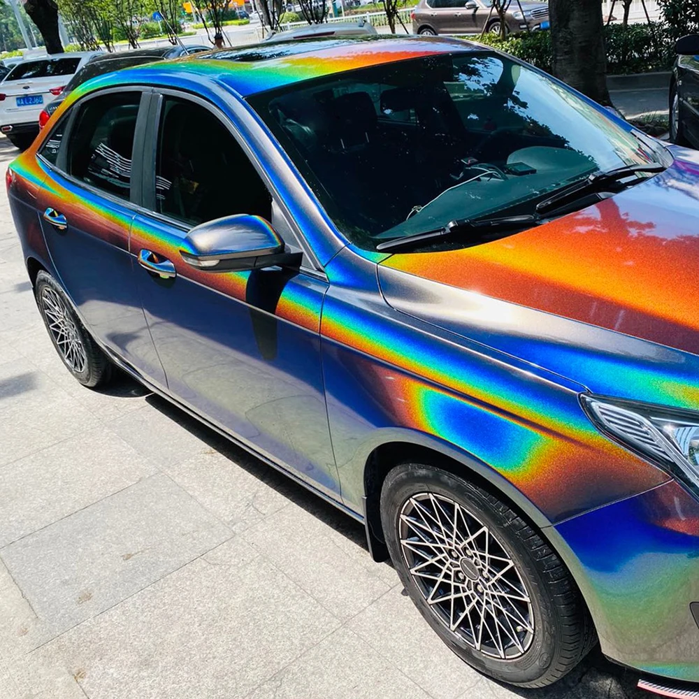 

SUNICE Car Covers Paint Protection Films Sticker Laser Chrome Holographic Vinyl Wrap Chameleon Body Film Stickers Film For Car