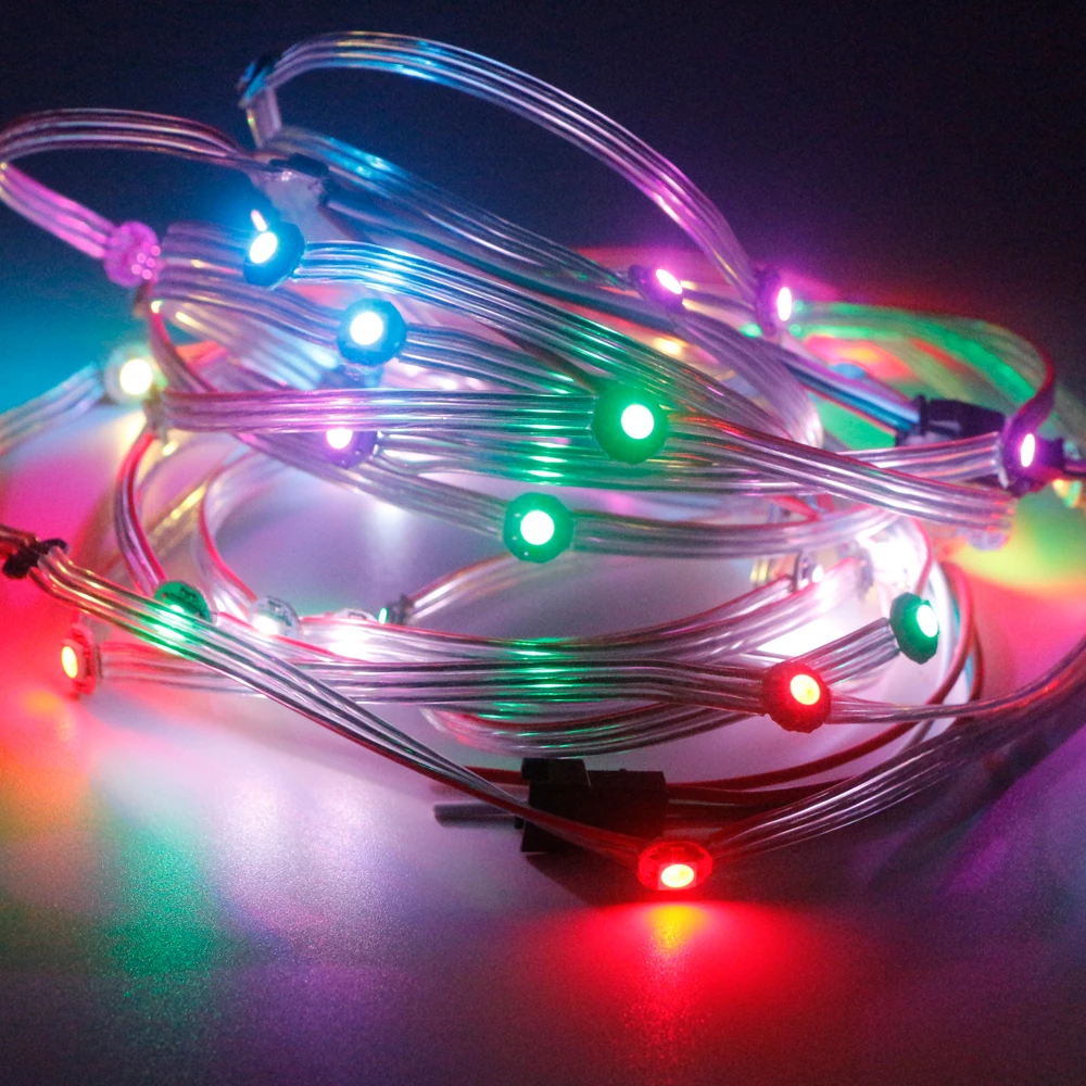 50 pixel Pre-soldered WS2812B Addressable RGB led strip module nodes With 10cm wire WS2812 IC 5V | Освещение