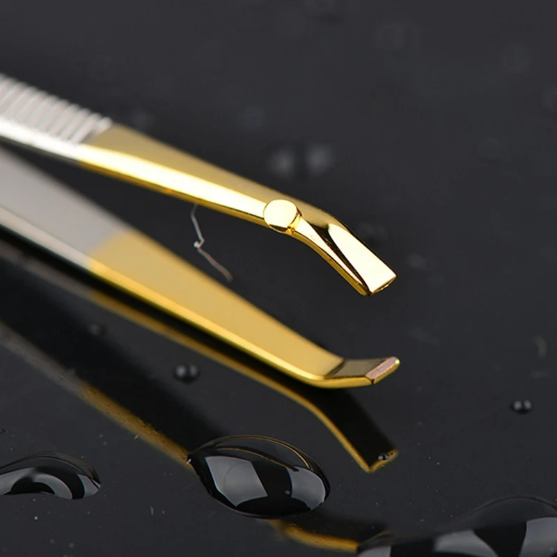

1PC Stainless Steel Eyebrow Tweezer Flat Tip Eye Brow Tweezer Clip For Face Hair Removal Make Up Beauty Tools 8.5cm