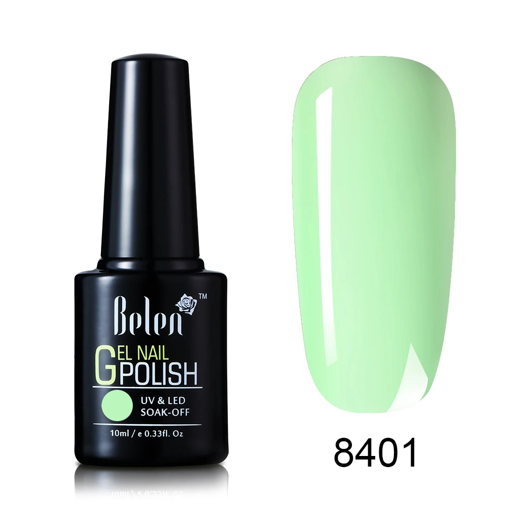 8401 Belen Бирюзовый Гель-лак Soak Off UV светодиодный лак для ногтей праймер гель профессиональная эмаль Маникюр Гибридный Полупостоянный ногтей 10 мл - Цвет: 8401