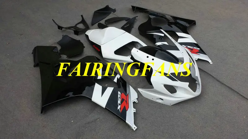 Мотоцикл обтекателя тела для GSXR600 750 K4 04 05 R 600 GSXR750 2004 2005 ABS черные белые Обтекатели Кузов+ подарки SE29
