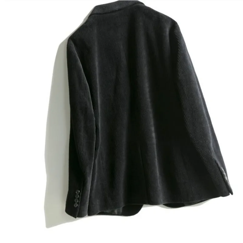 Nwe Вельветовая Мужская куртка одноцветная с двумя кнопками Мужской Блейзер для