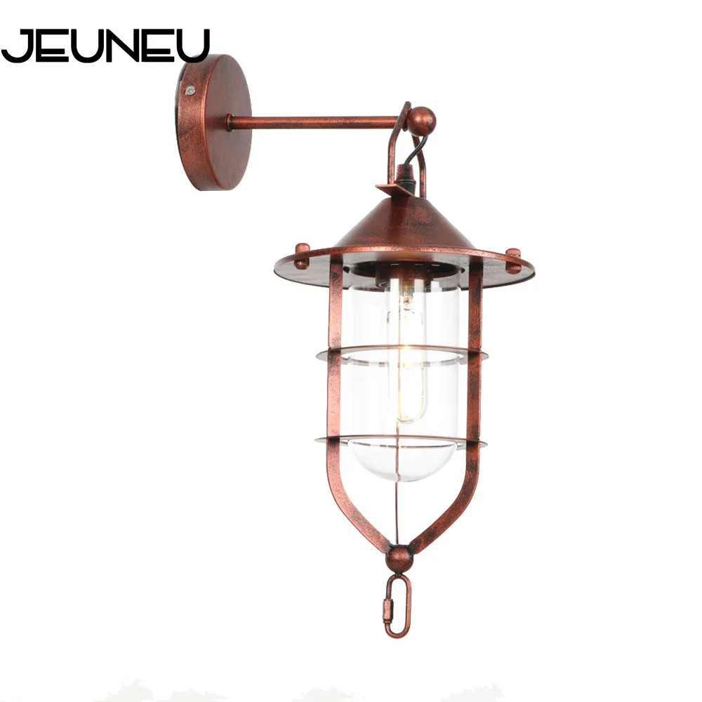 Европейская винтажная железная настенная ретро лампа E27 110 240 В для прихожей
