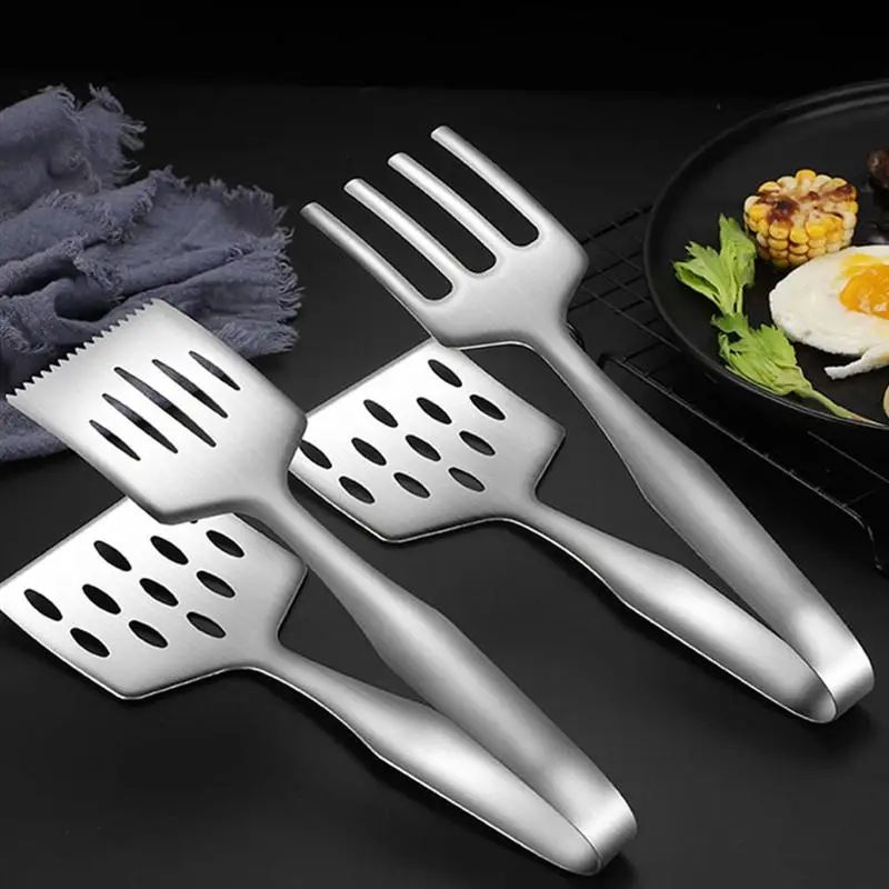 

2pc Multi-functional Steak Clamp Steak Tong Kitchen Gadget for Cooking BBQ Home Travel Kitchen