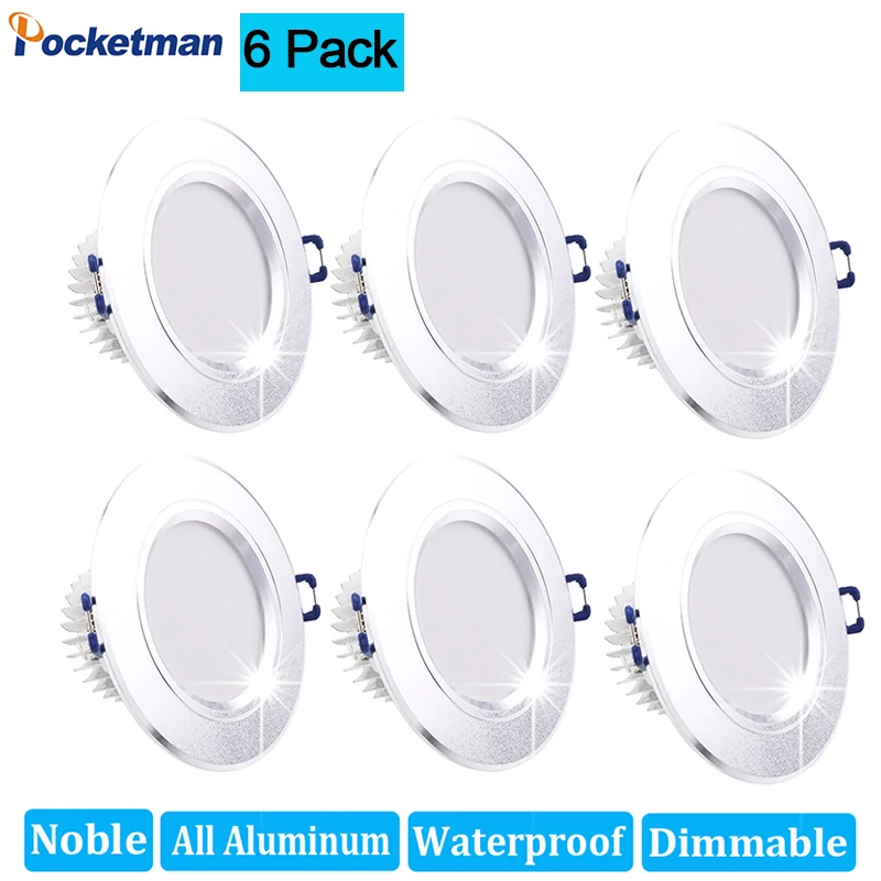 

6Pcs/Lots LED Mini Spotlight Waterproof Hidden Downlight Ultra-thin 220V Cabinet Light Warm White Cold White Embedded Spot Light