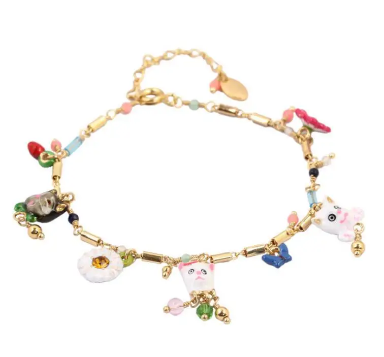 bracelet CSxjd эмалированная глазурь изысканное симпатичное кольцо для кошек - Цвет основного камня: bracelet