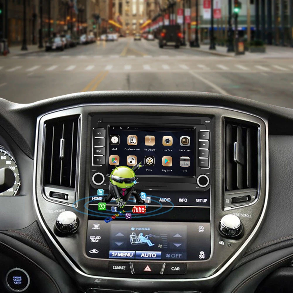 Camecho Android 8 1 автомобильный мультимедийный плеер 2 Din GPS навигация для VW/