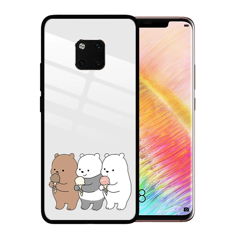 Чехлы из закаленного стекла для Huawei Mate 30 Pro 20 Lite 10 20X Мультяшные милые