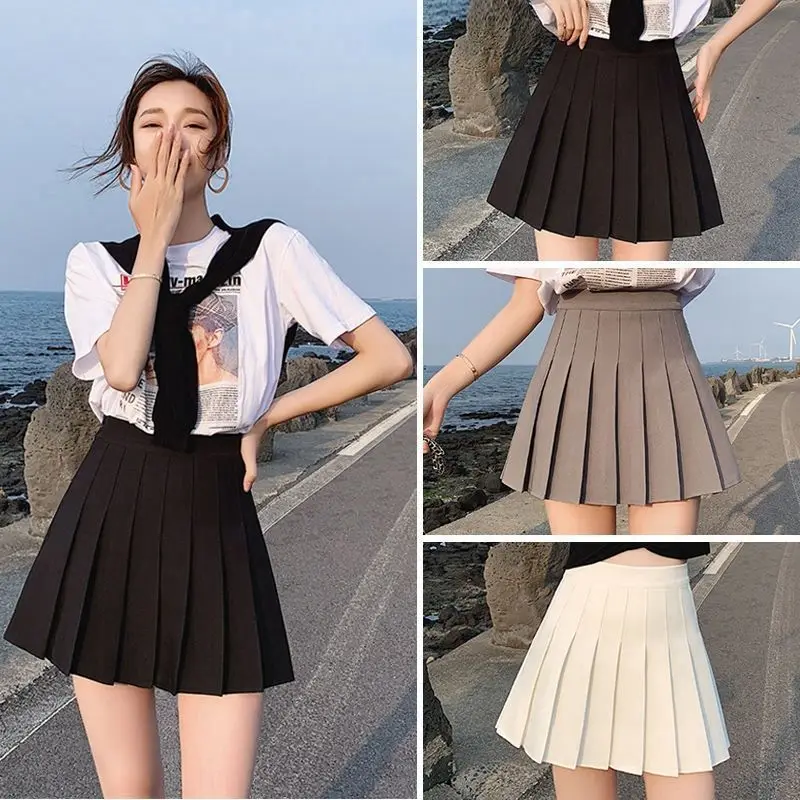 

Summer Women Tennis Skirt 2021 High Waist Stitching Student Pleated Skirts Women Cute Sweet Girls Dance Mini Skirt XS-2XL