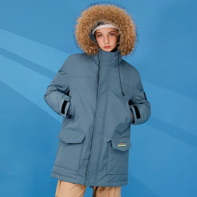 Длинное пальто на утином пуху женская зимняя парка унисекс мужские меховые