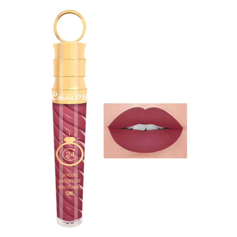 

8 Colors Women Lipstick Waterproof Long Lasting Matte Shimmer Mental Beauty Lip Gloss Nude Glitter Lip Gloss Beauty Red Lip Tint
