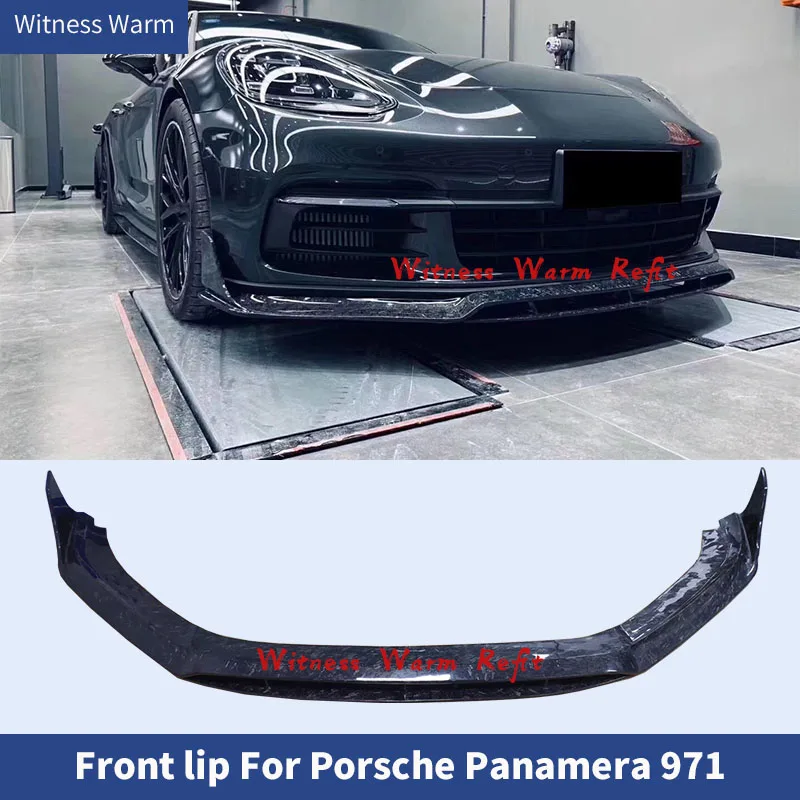 

For Porsche Panamera 971 Forged carbon fiber Front Bumper Lip Splitter chin front shovel Car body kit 2017 2018 2019