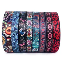 5 yardslots colorful geometric printed double sided thermal transfer ribbon for diy craft bow gifts wrapping sewing accessories