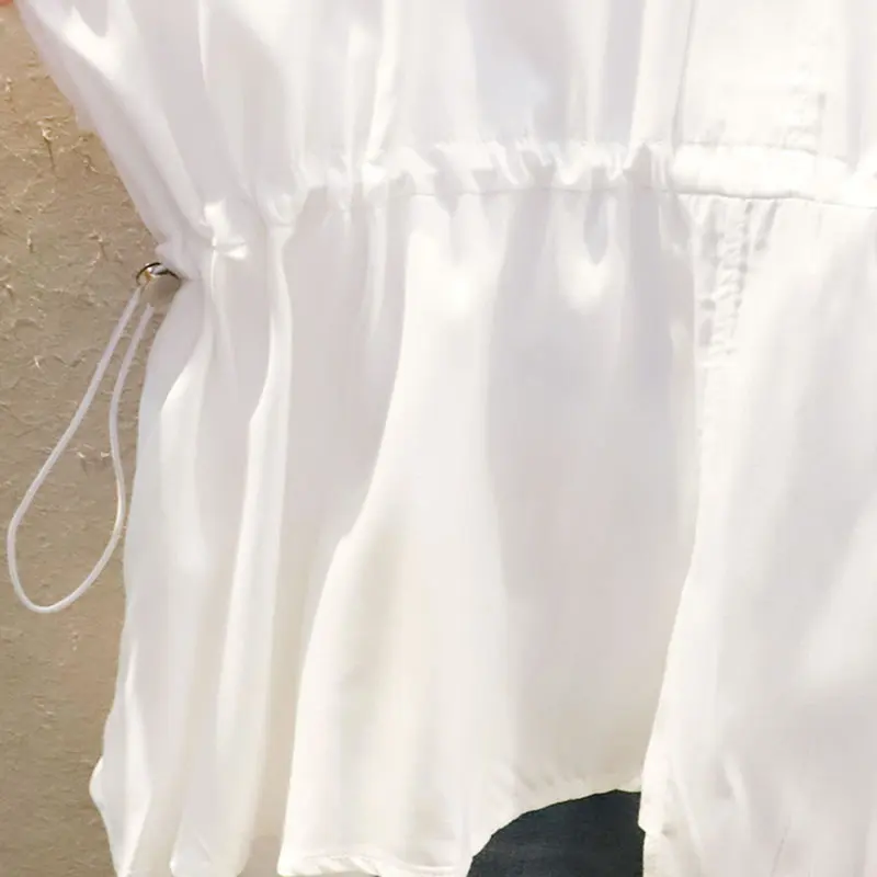 

XITAO Patchwork Tshirt Fashion New Women Pleated Hem Small Fresh Casual Style 2021 Pullover Minority Loose Tee Top WMD2004