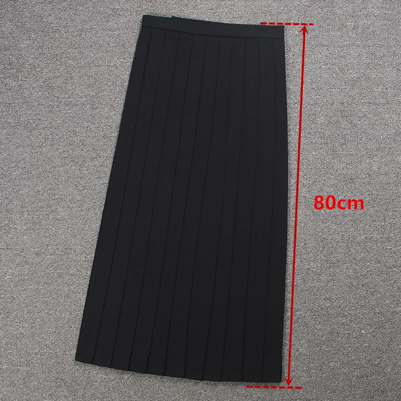 Black 80cm Школьные платья матросский костюм Простой плиссированный юбка Jk униформа косплей колледж Средний Школьный костюм черный синий серый короткая юбка - Цвет: Black 80cm