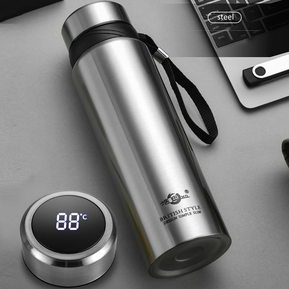 600mL Smart Vacuum Water Cup Temperature Display Business Gift in-Car Thermos 304 Stainless Steel Thermal | Дом и сад