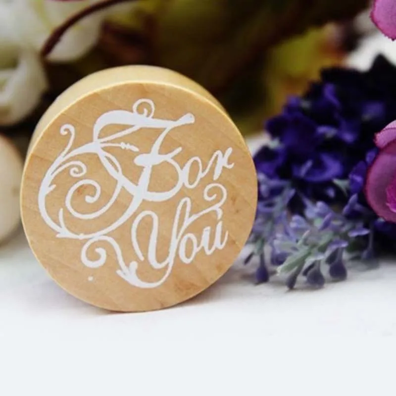 Креативный Ретро Круглый Деревянный Штамп популярное рукописное письмо желание