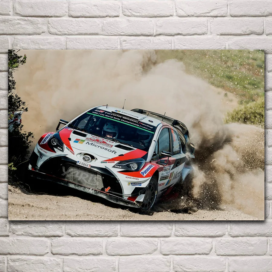 

World rally raceing car sport vehicle fanart fabric posters on the wall picture home art living room decoration KN675