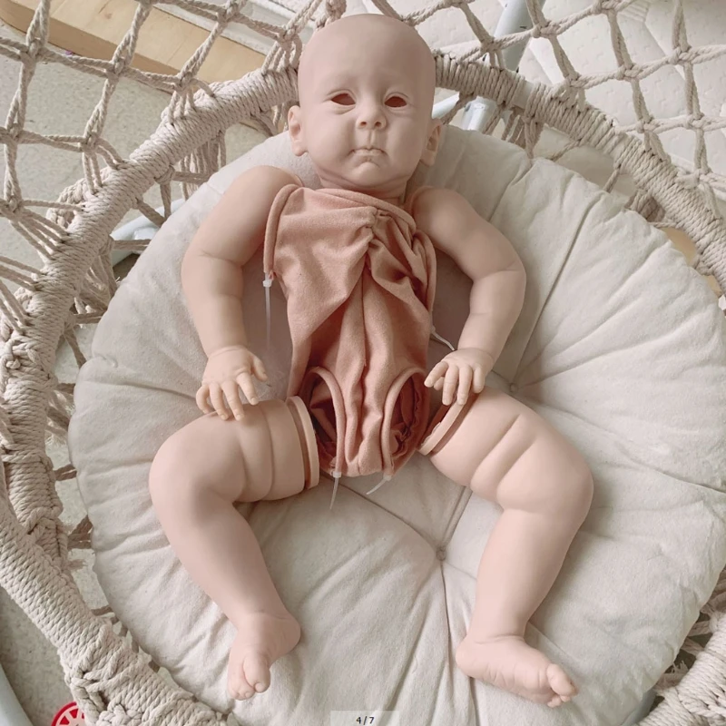 

23 Inch Lifelike Doll Kit Unpainted DIY Baby Newborn Toddler Eyeless Realistic Dolls Parts