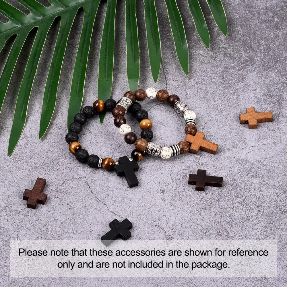 

100pcs/box Cross Wooden Pendants Charms Dyed Mixed Color For Jewelry Bracelet Necklace Making