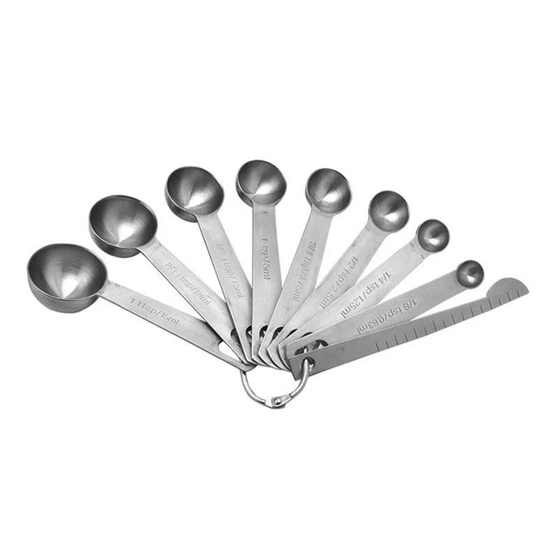 

Baking Set Stainless Steel Measuring Spoon 10Piece Set Baking Scale, Seasoning Spoon, Measuring Spoon, Measuring Cup Set