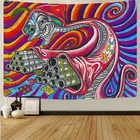 Геометрический абстрактный подвесной тканевый фон в психоделическом стиле для спальни