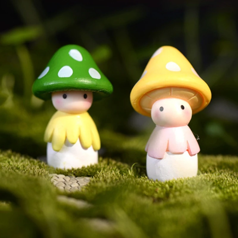 Женское украшение для сада грибной Кукольный дом Статуэтка из смолы горшок