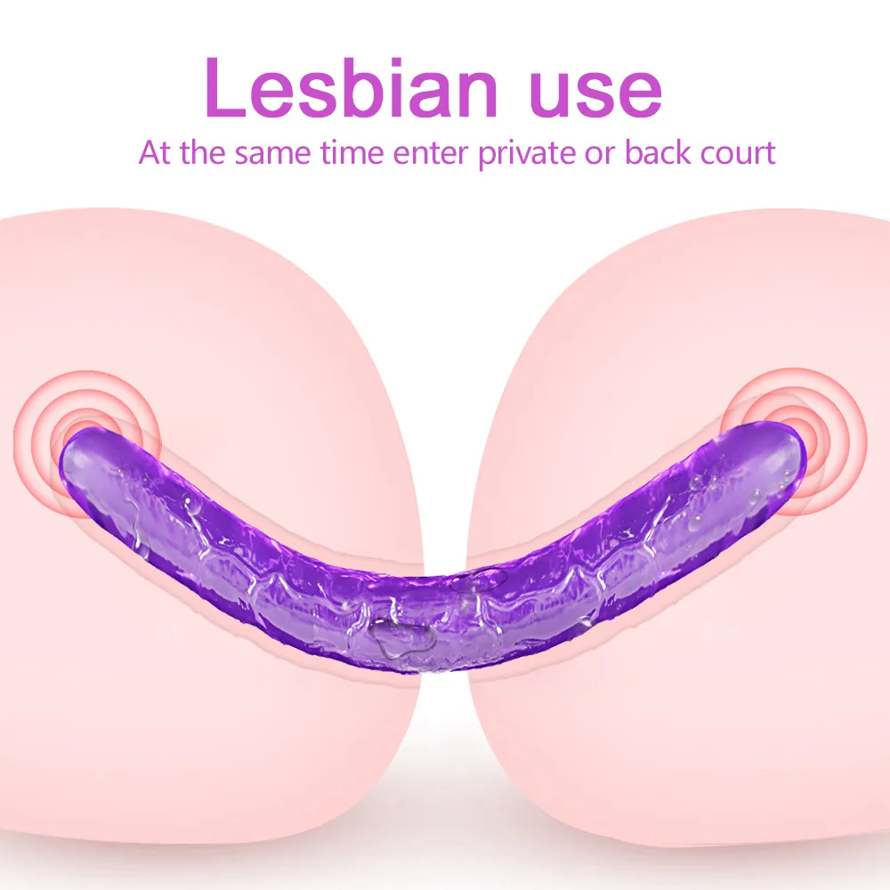 Двойной реалистичный фаллоимитатор гибкий мягкий Желе Вагина анальный Женский