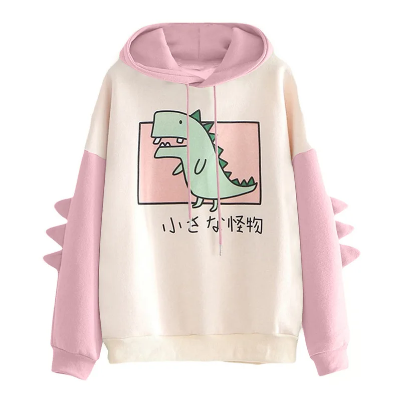 

Dinosaur Oversized Cartoon Hoodie Women Fashion Women Sweatshirt Casual Print Korean Style Clothes for Sweatshirt Tops Hoodies